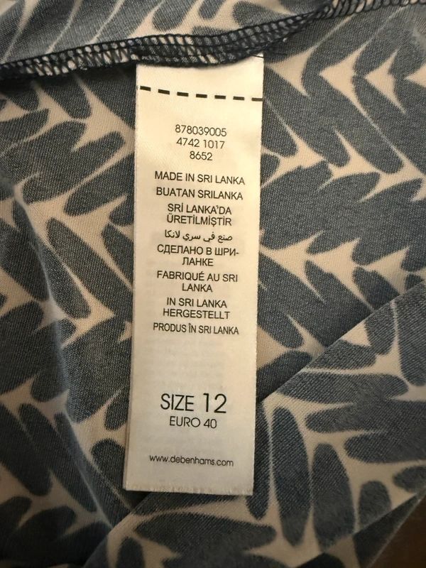 Jasper Conran Black White Abstract Print 3/4 Sleeve Top - UK12