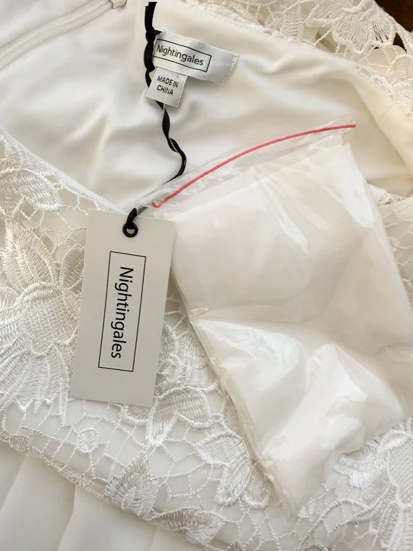 Nightingale White Chiffon Wedding Dress UK20 BNWT Lace Overlay Full Length