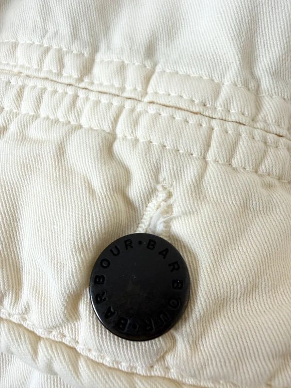 Barbour Lemon Cotton Utility Jacket Fitted Zip Stud Storm Flap UK10