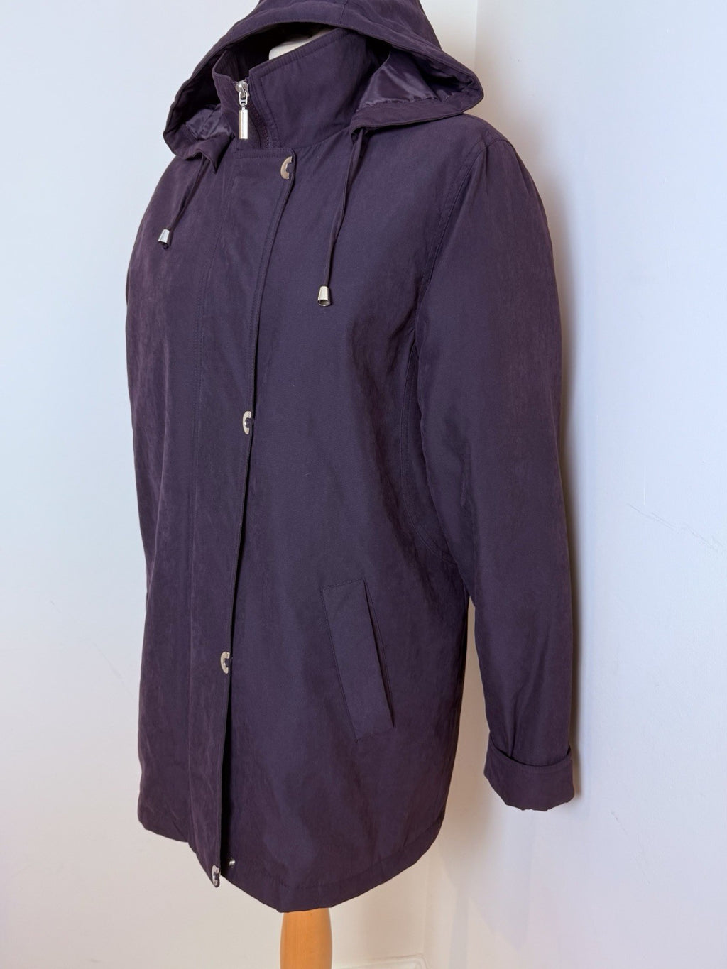Classics Purple Quilted Winter Coat with Detachable Hood - UK12