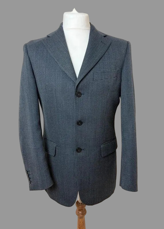 Remus Uomo Grey Wool Blend Blazer Houndstooth Slim Fit 36R