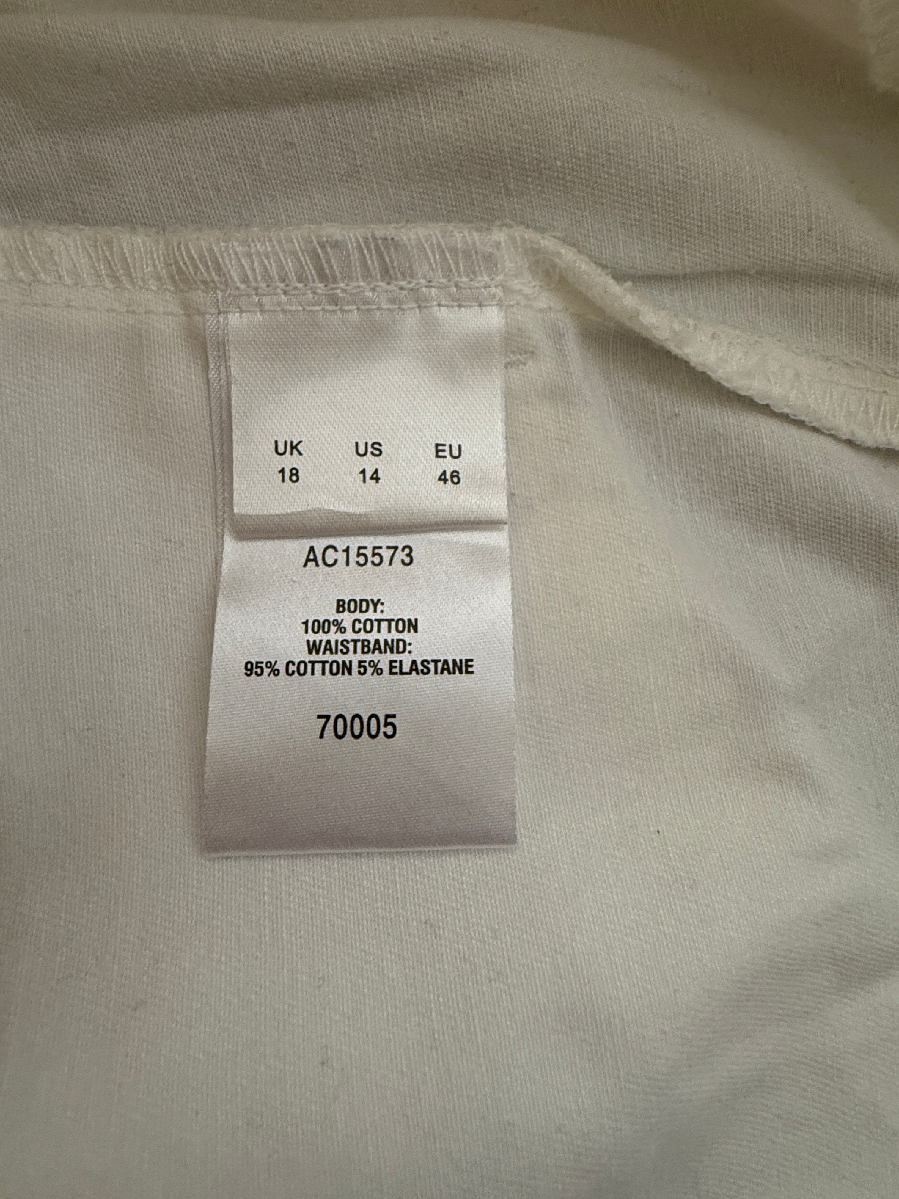 Cotton Traders White Pull On Easy Care Trousers UK18 W38 L31