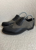 Clifford James Black & Grey Leather Suede Brogue Shoes UK 9- Preloved