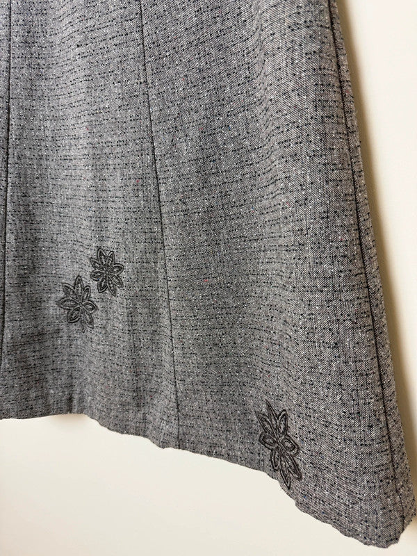 Pistachio Brown Tweed A Line Skirt - UK14/16