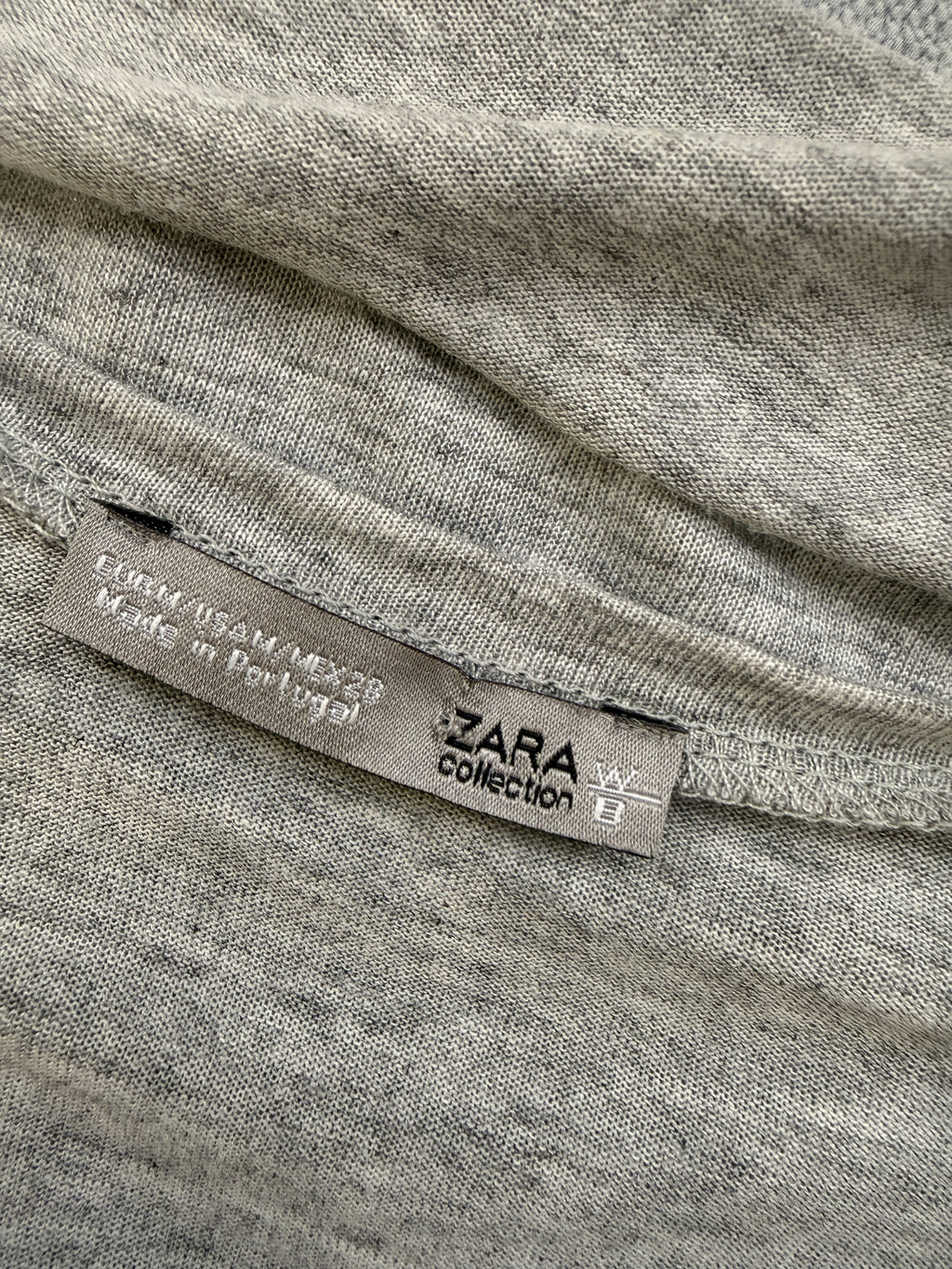 ZARA Grey Sequin Print Oversized T Shirt Medium