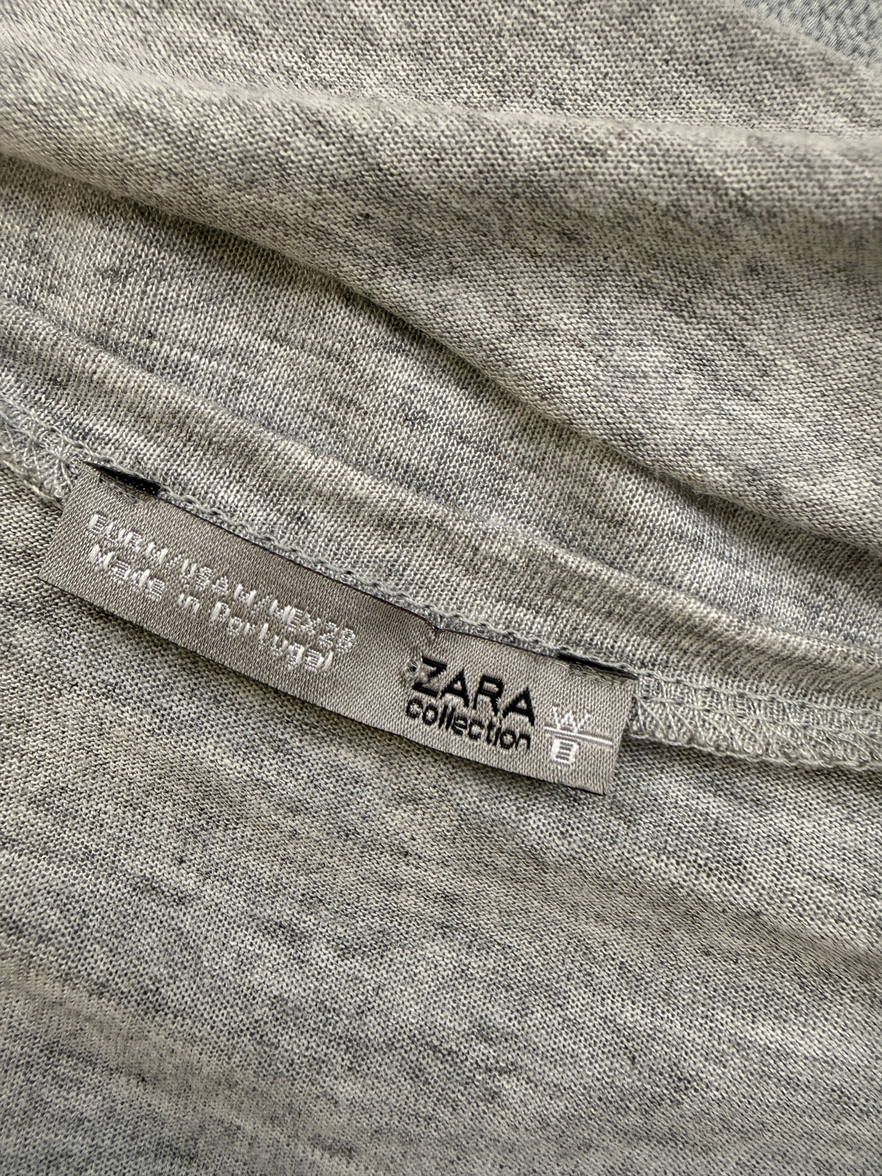 ZARA Grey Sequin Print Oversized T Shirt Medium