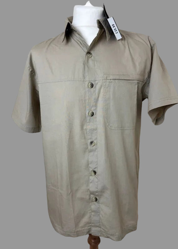 Mountain Warehouse Beige Utility Travel Shirt Medium Short Sleeve Breathable BNWT