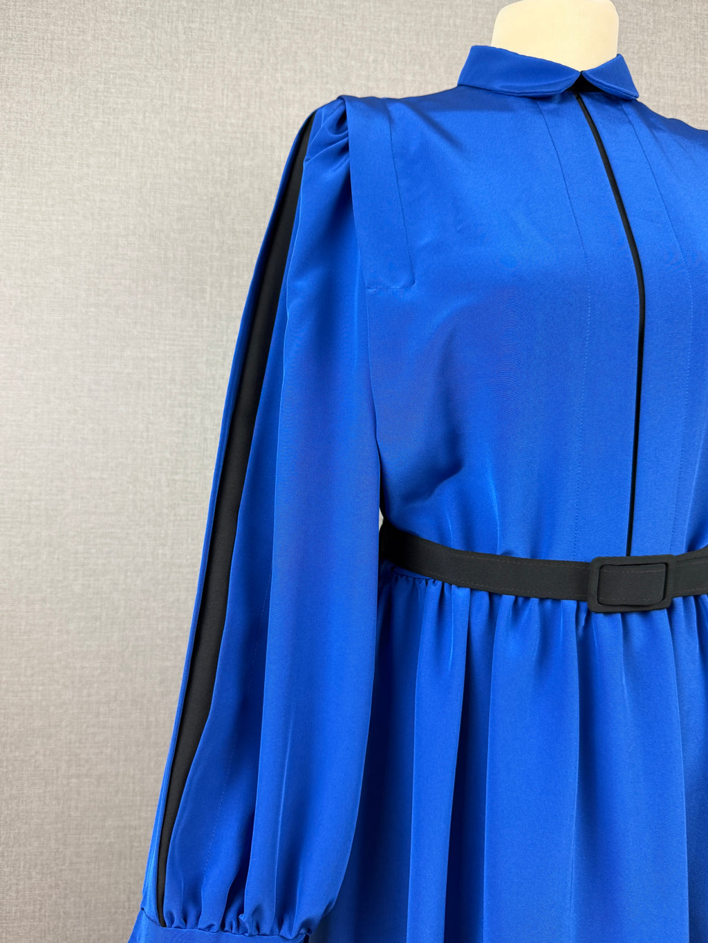 Kerena Royal Blue Belted Midi Dress UK 12 - Vintage