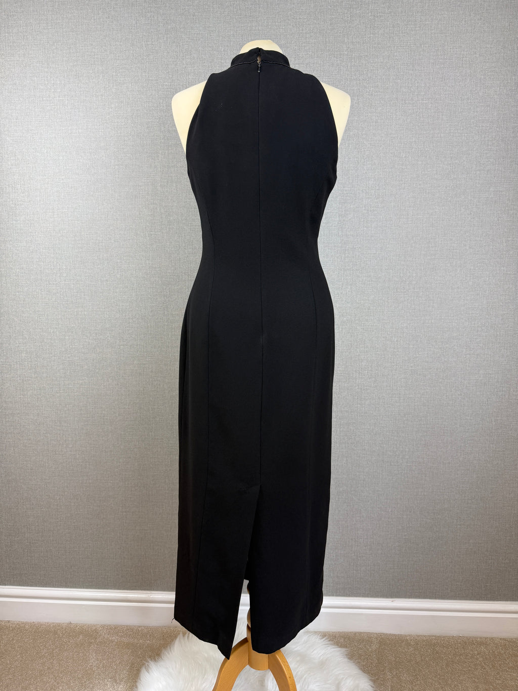 Vintage Principles Black Halter Neck Maxi Dress Size 12 - Vintage