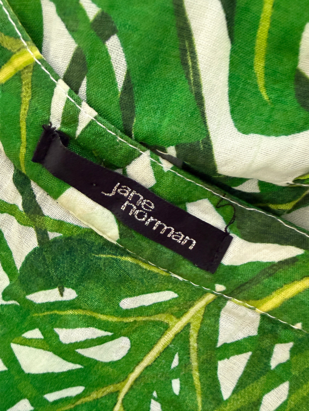 Jane Norman Green Tropical Cotton Mini Dress UK12