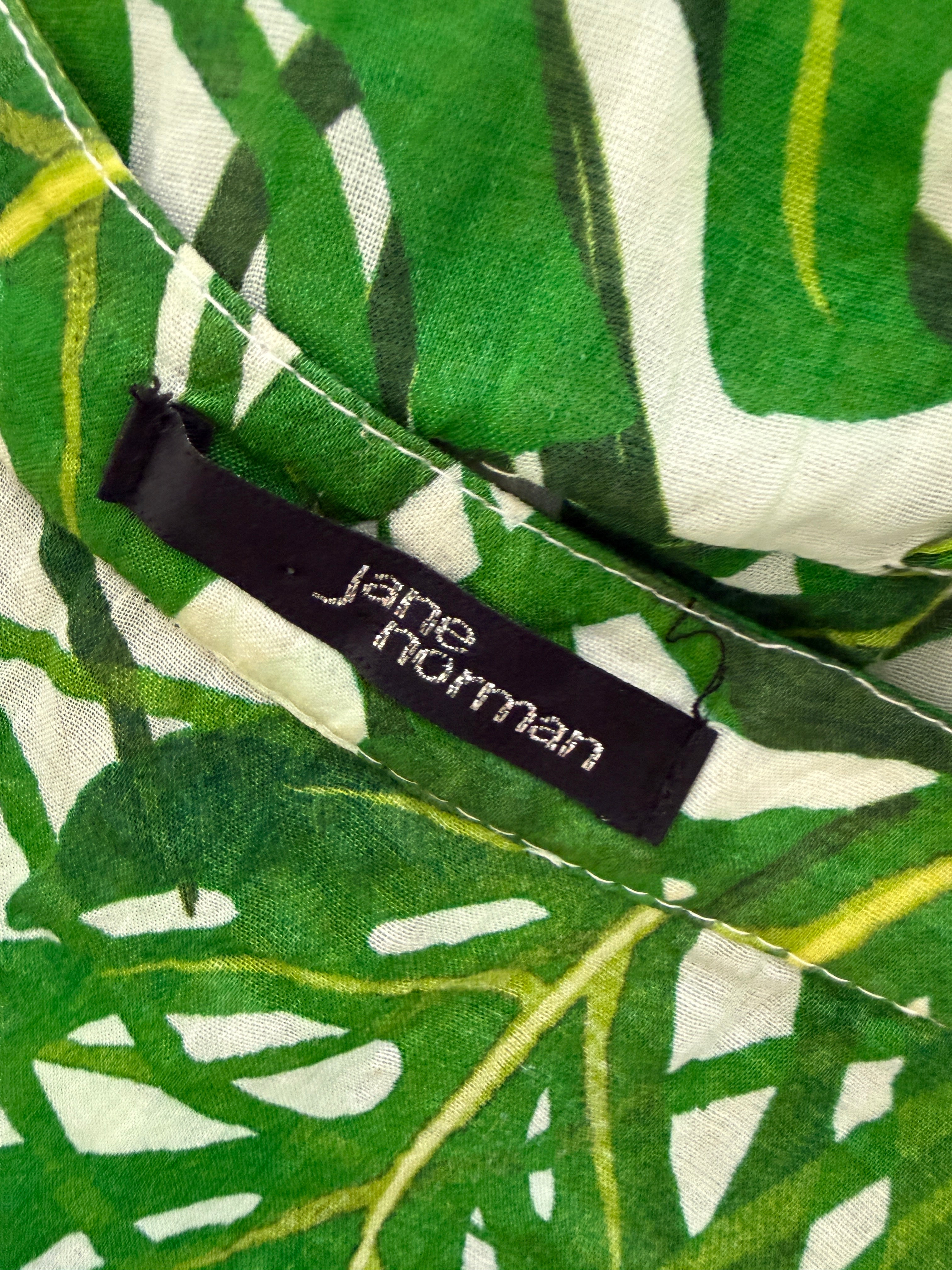 Jane Norman Green Tropical Cotton Mini Dress UK12