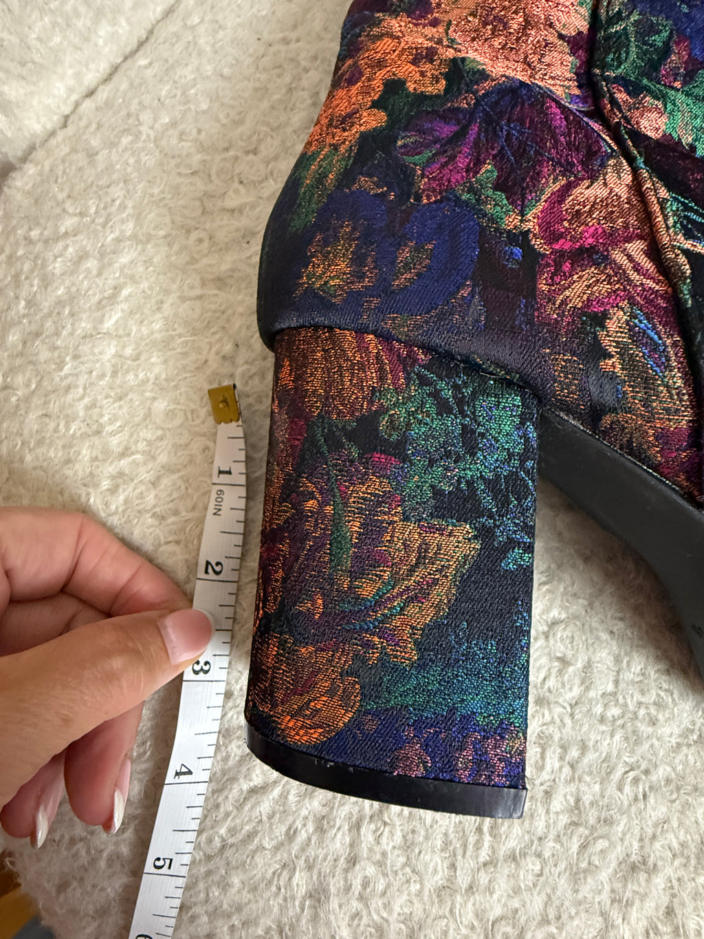 Primark Floral Jacquard Platform Ankle Boots – UK 5 - Preloved