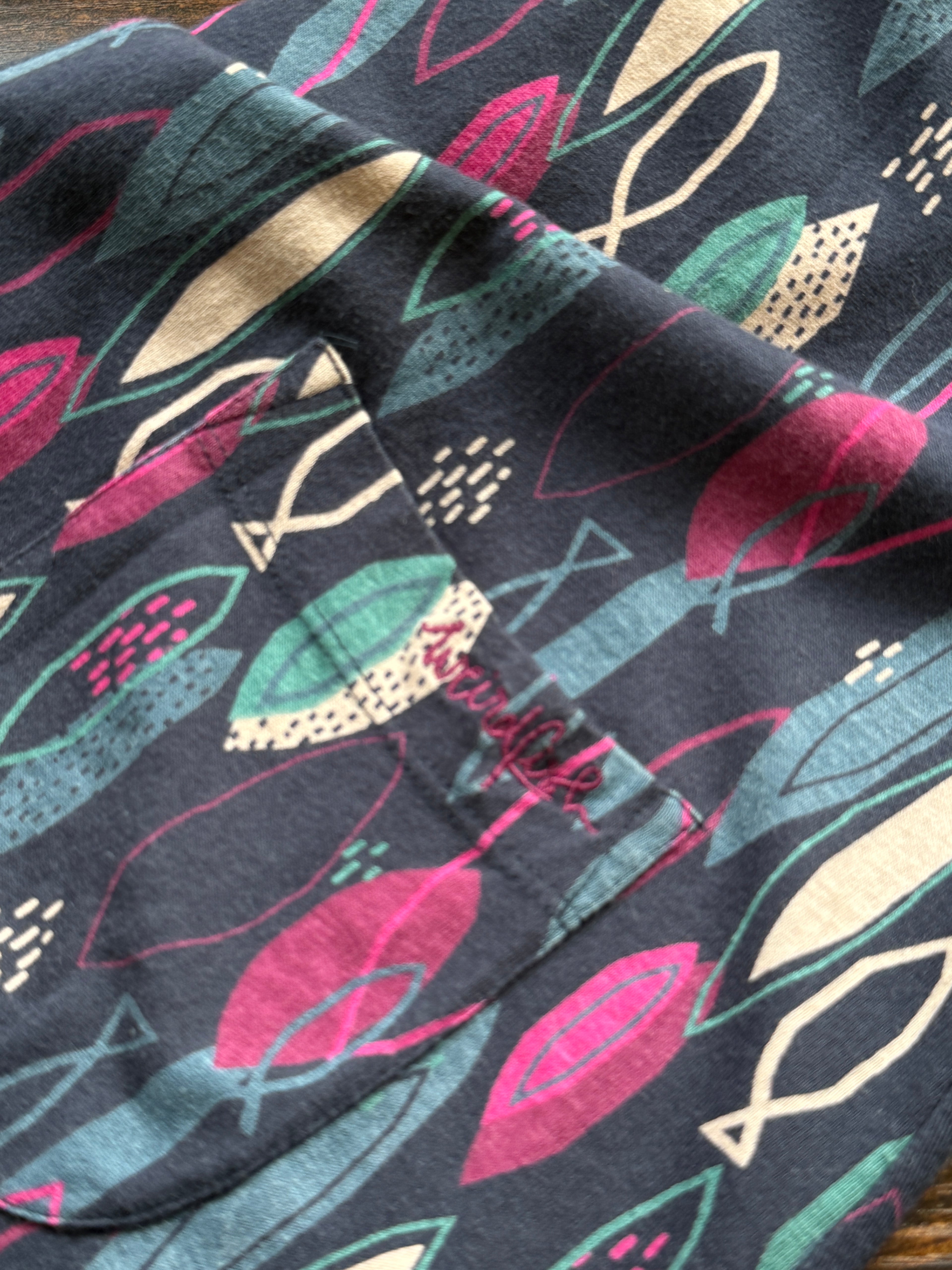 Weird Fish Organic Cotton Fish Print Dress UK 16 – Preloved