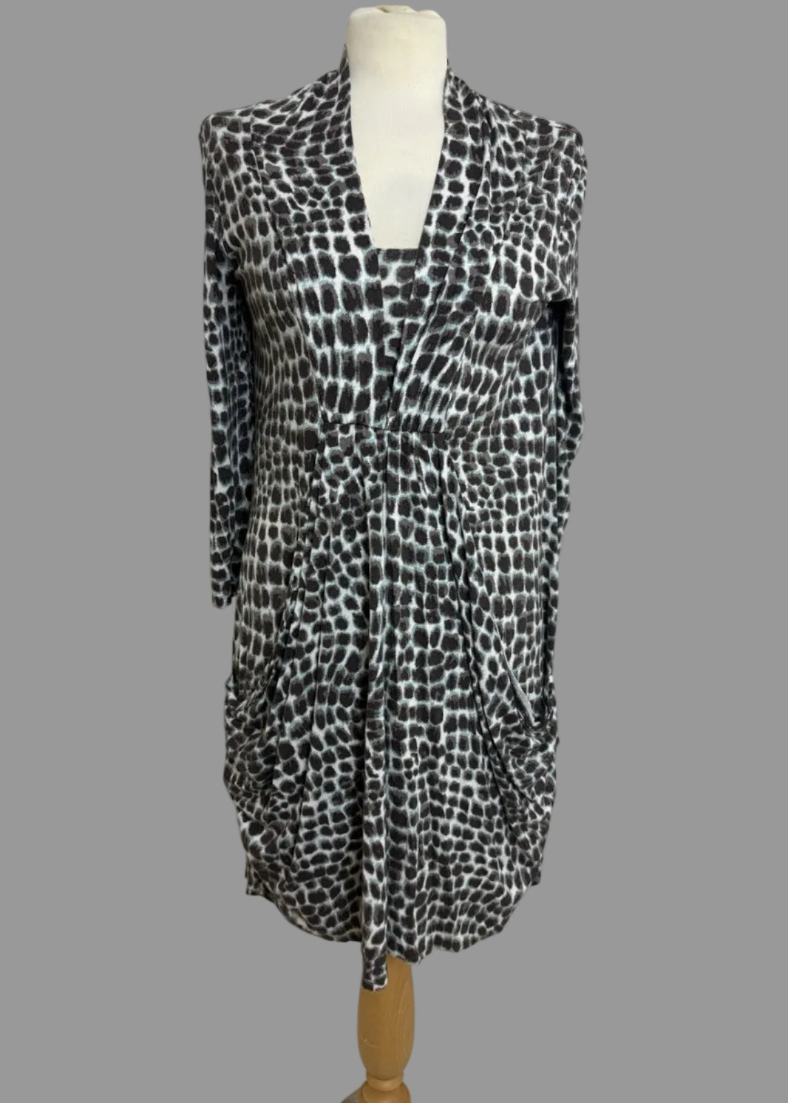Laura Ashley Green Brown Animal Print  Dress -Size 14