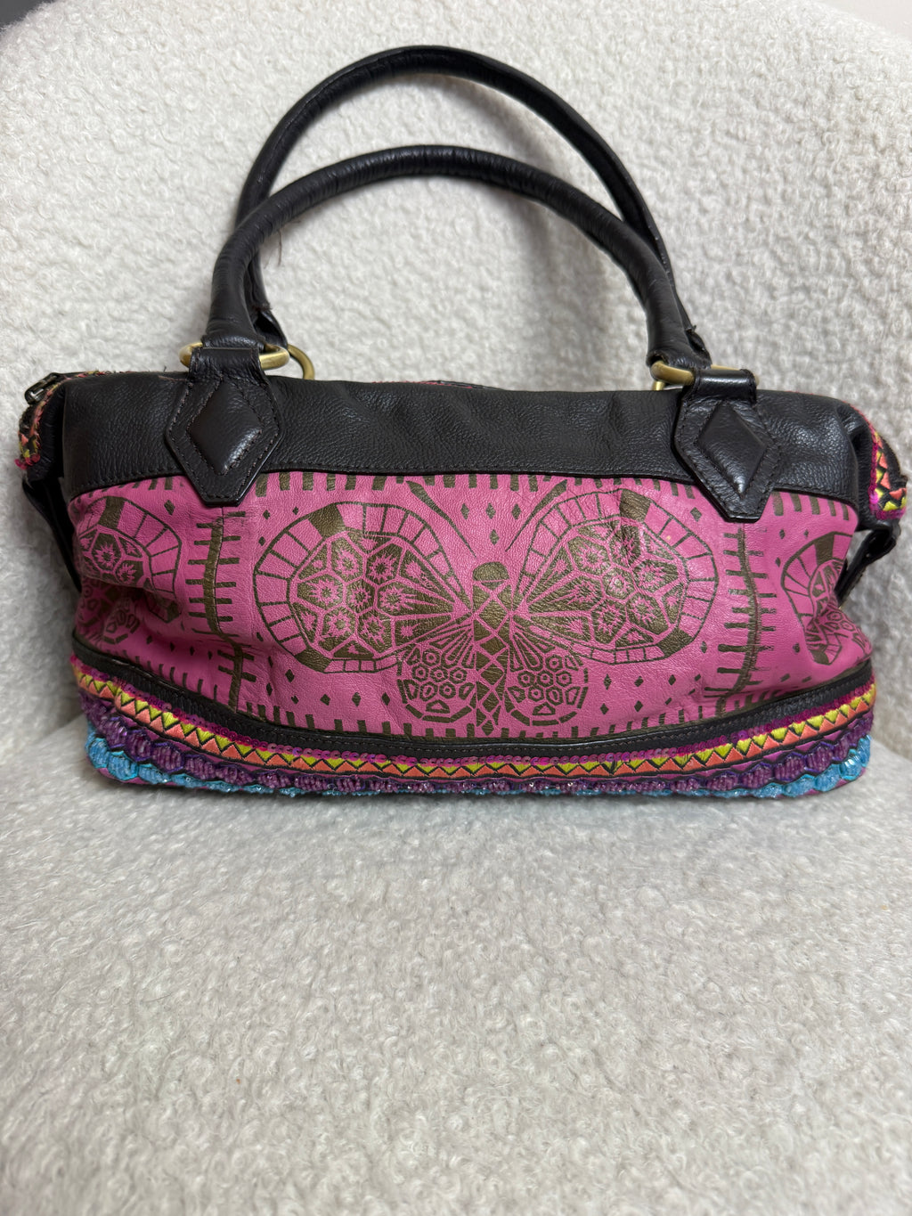 Butterfly by Matthew Williamson Pink Leather Grab Bag – Preloved