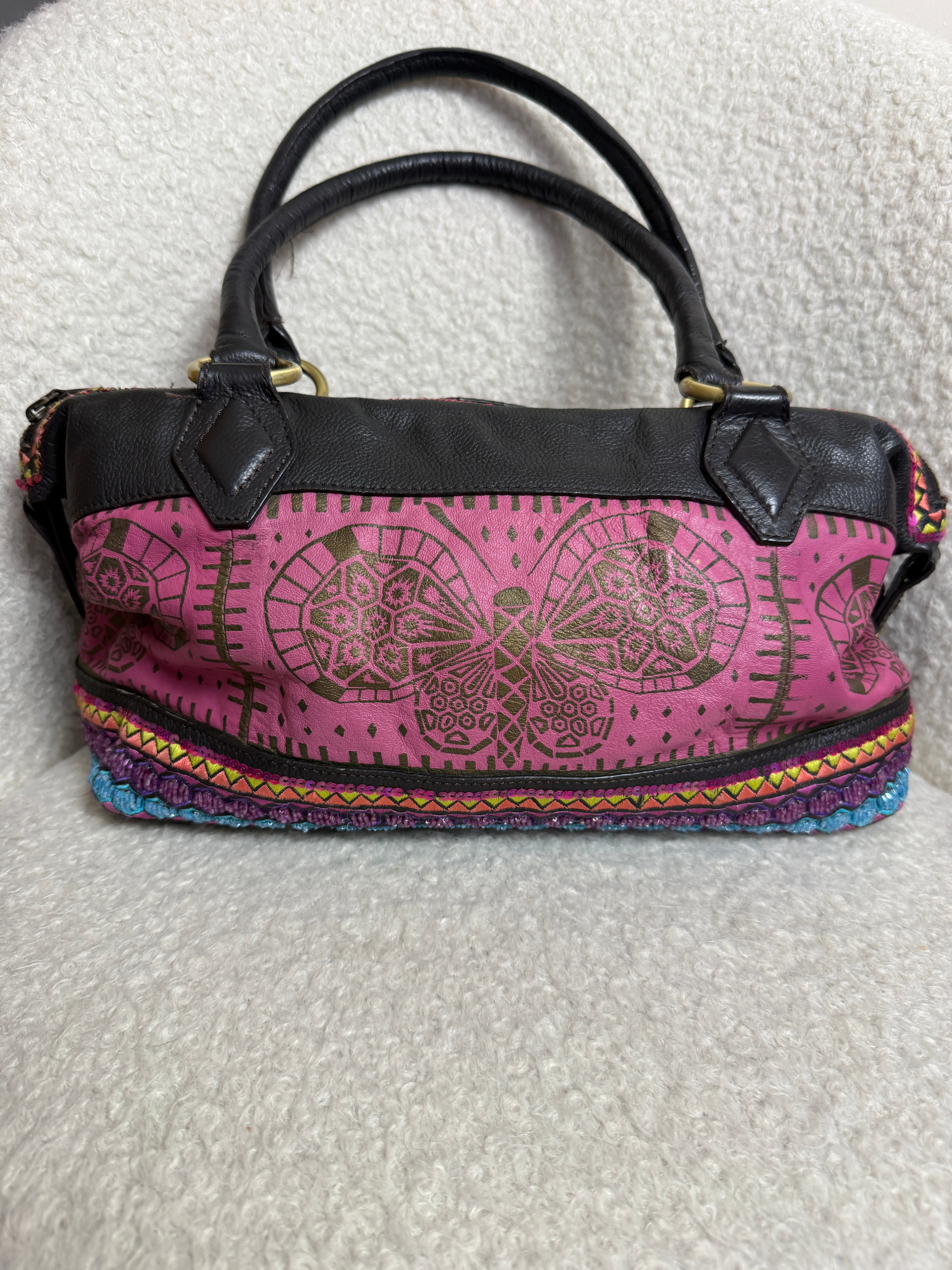 Butterfly by Matthew Williamson Pink Leather Grab Bag – Preloved