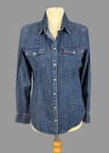 Levi’s Blue Denim Western Snap Button Shirt UK 12