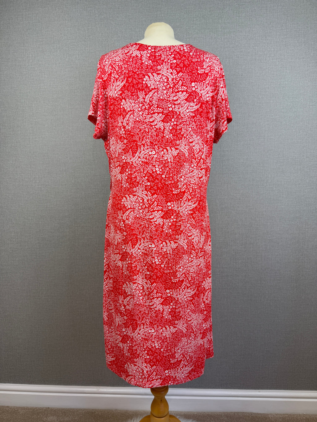 Joe Browns Red White Floral Wrap Jersey Midi Dress UK 18