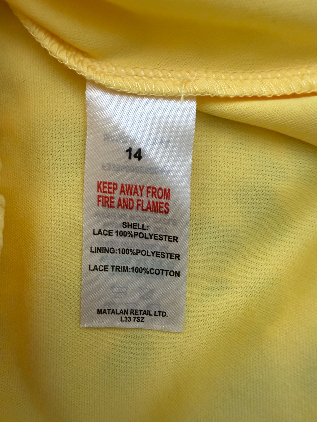 FWM Fenn Wright Manson Yellow Lace Midi Dress UK14 Floral Occasion Dress