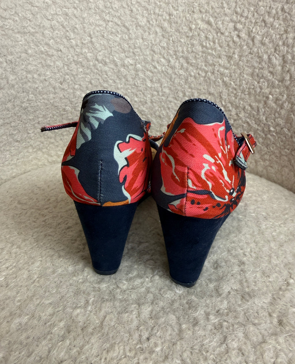 Ruby Shoo Floral Bow Wedge Sandals UK4 EU37 – BNWOB