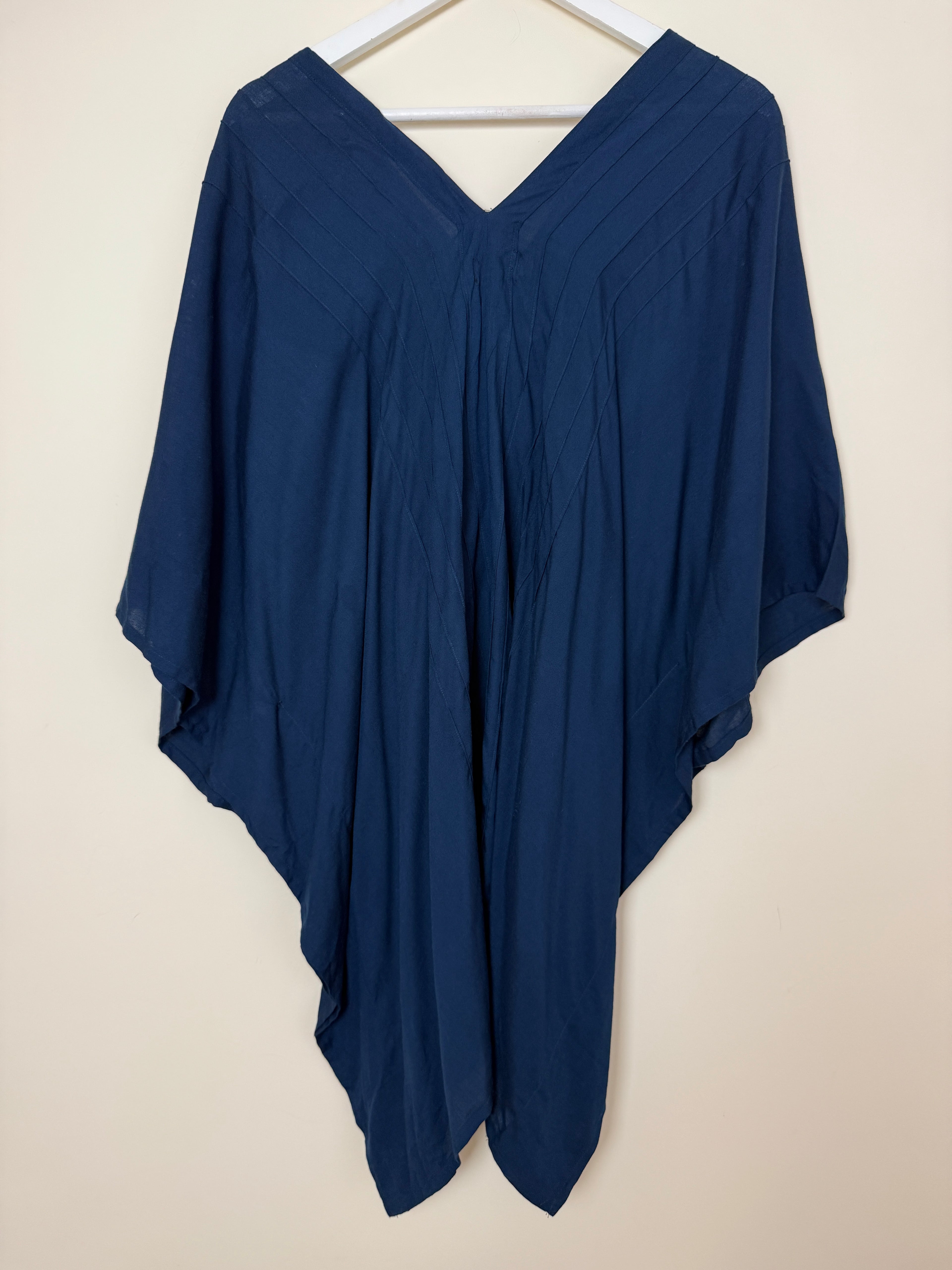 Goose Island Navy Oversized Kaftan Top One Size Boho Cover Up