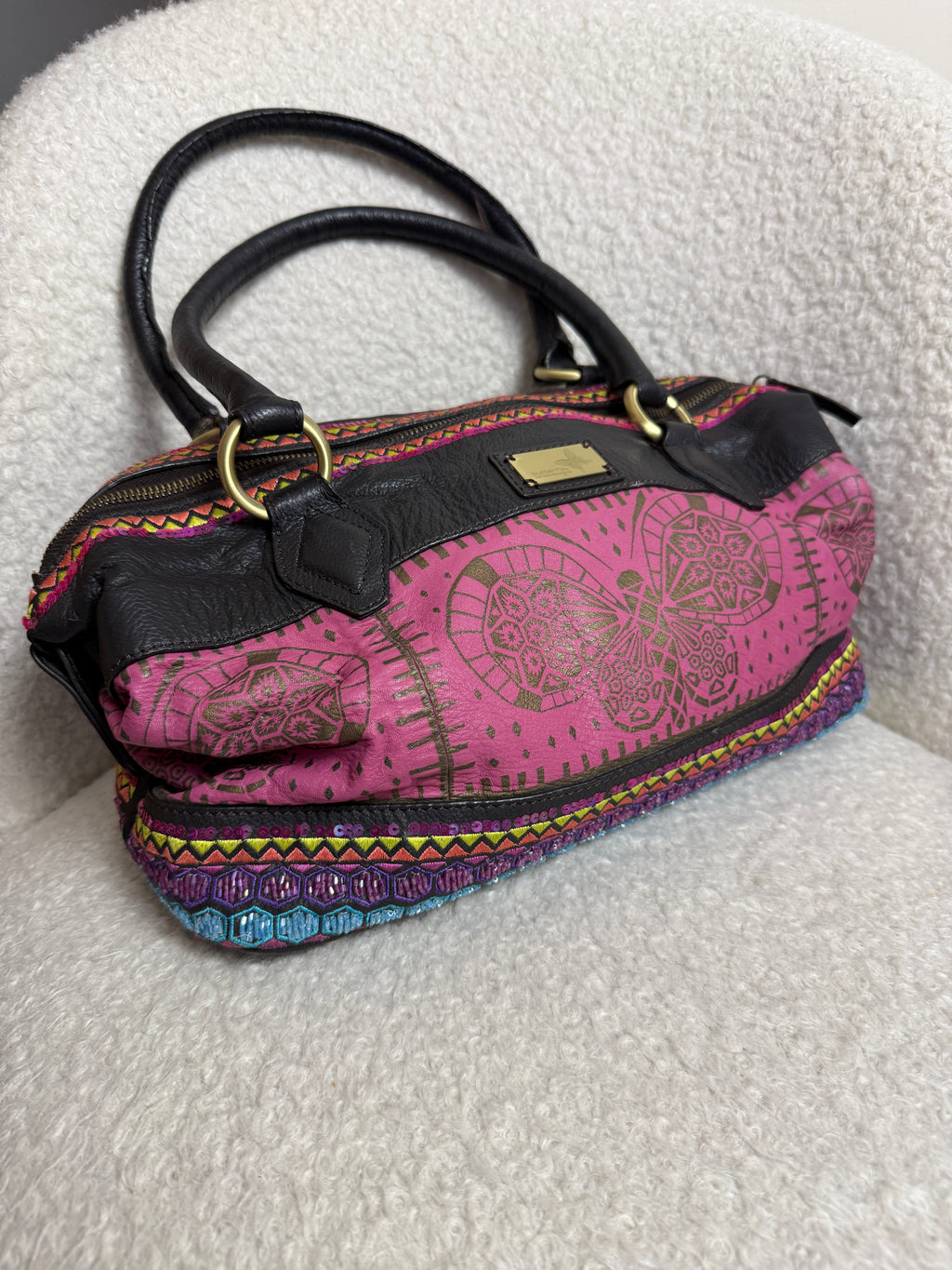 Butterfly by Matthew Williamson Pink Leather Grab Bag – Preloved