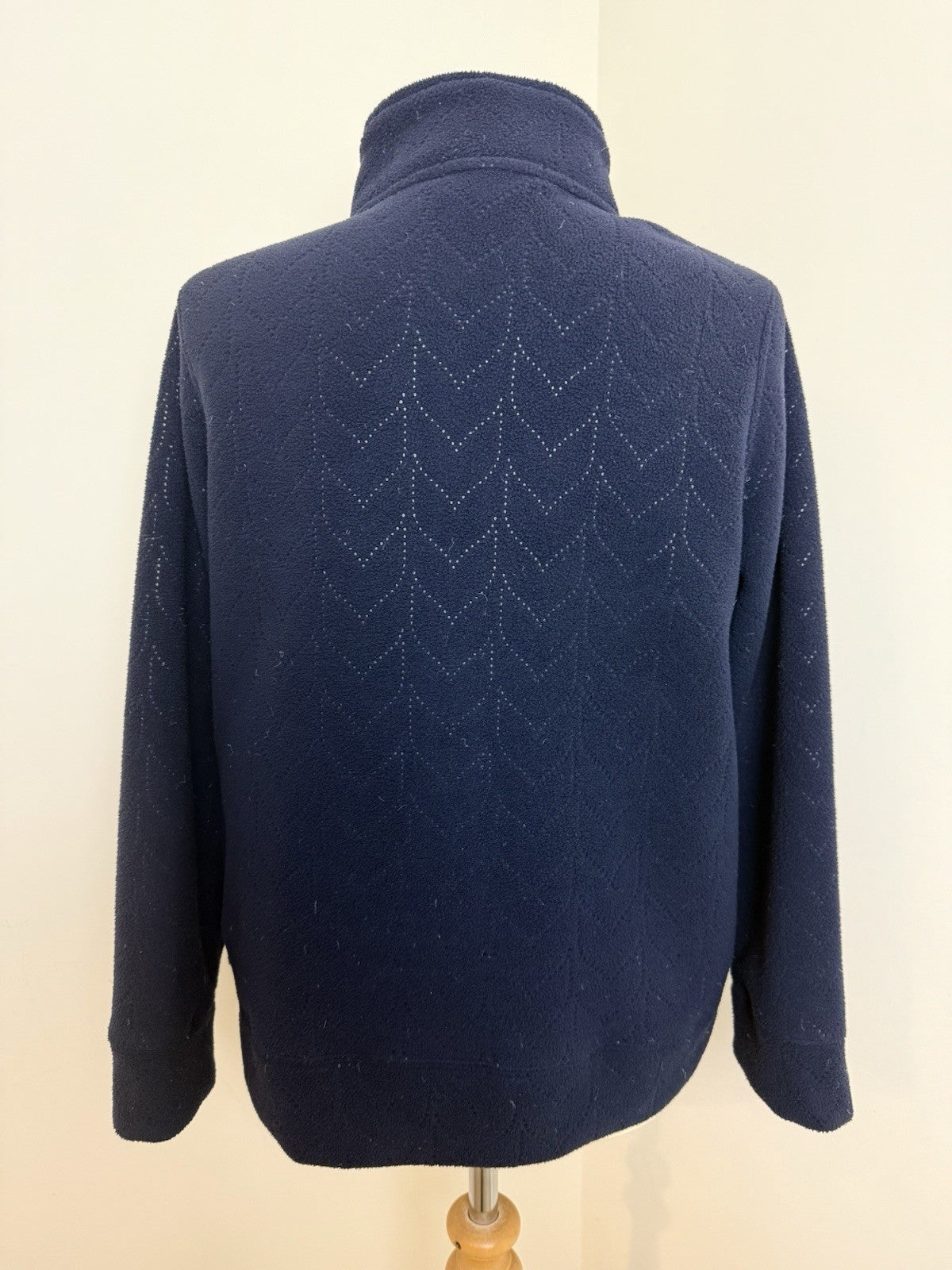 Navy Blue Laser Cut Pattern Fleece -Small