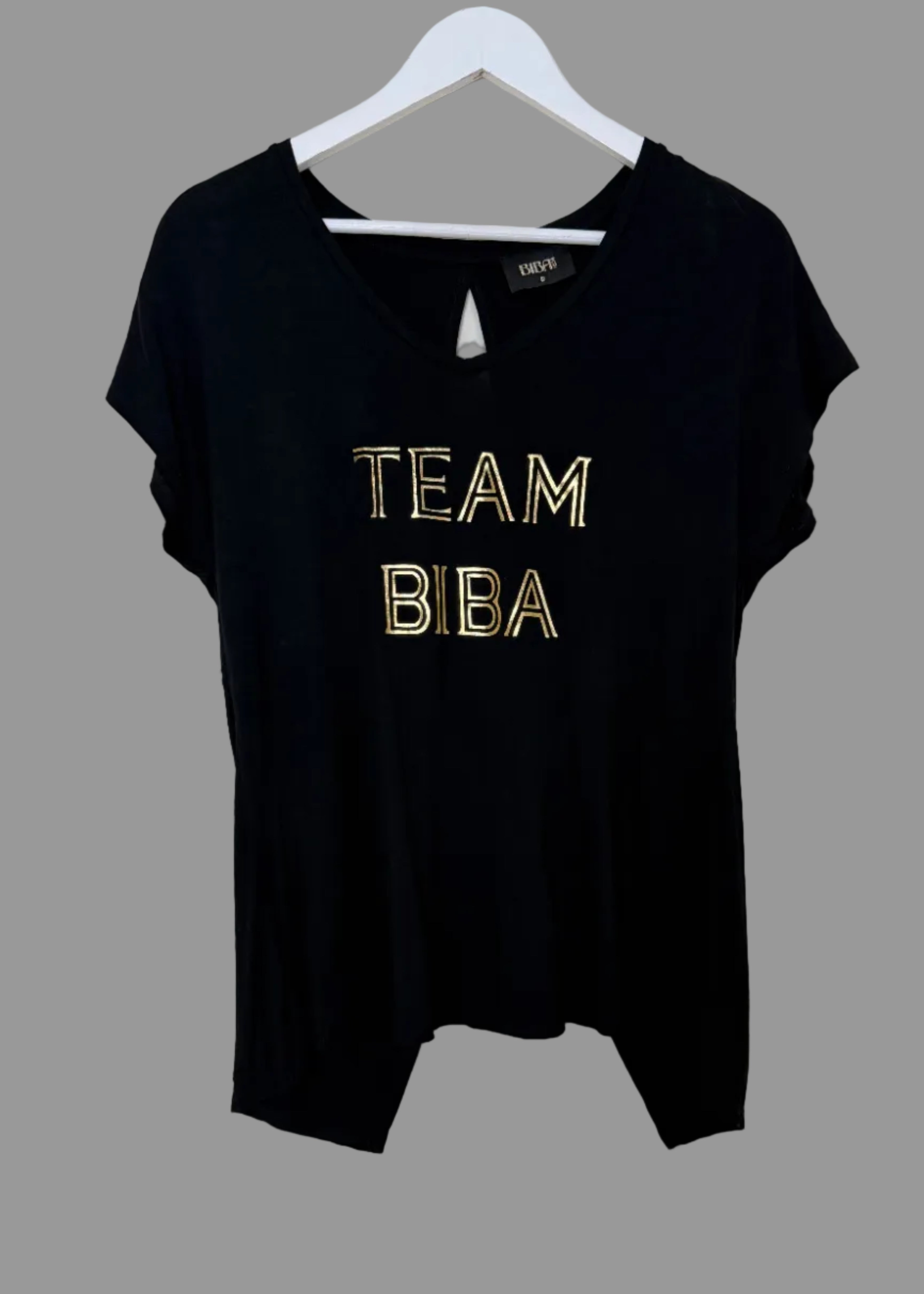 Shopify  Biba Black Gold Logo T Shirt Size 12