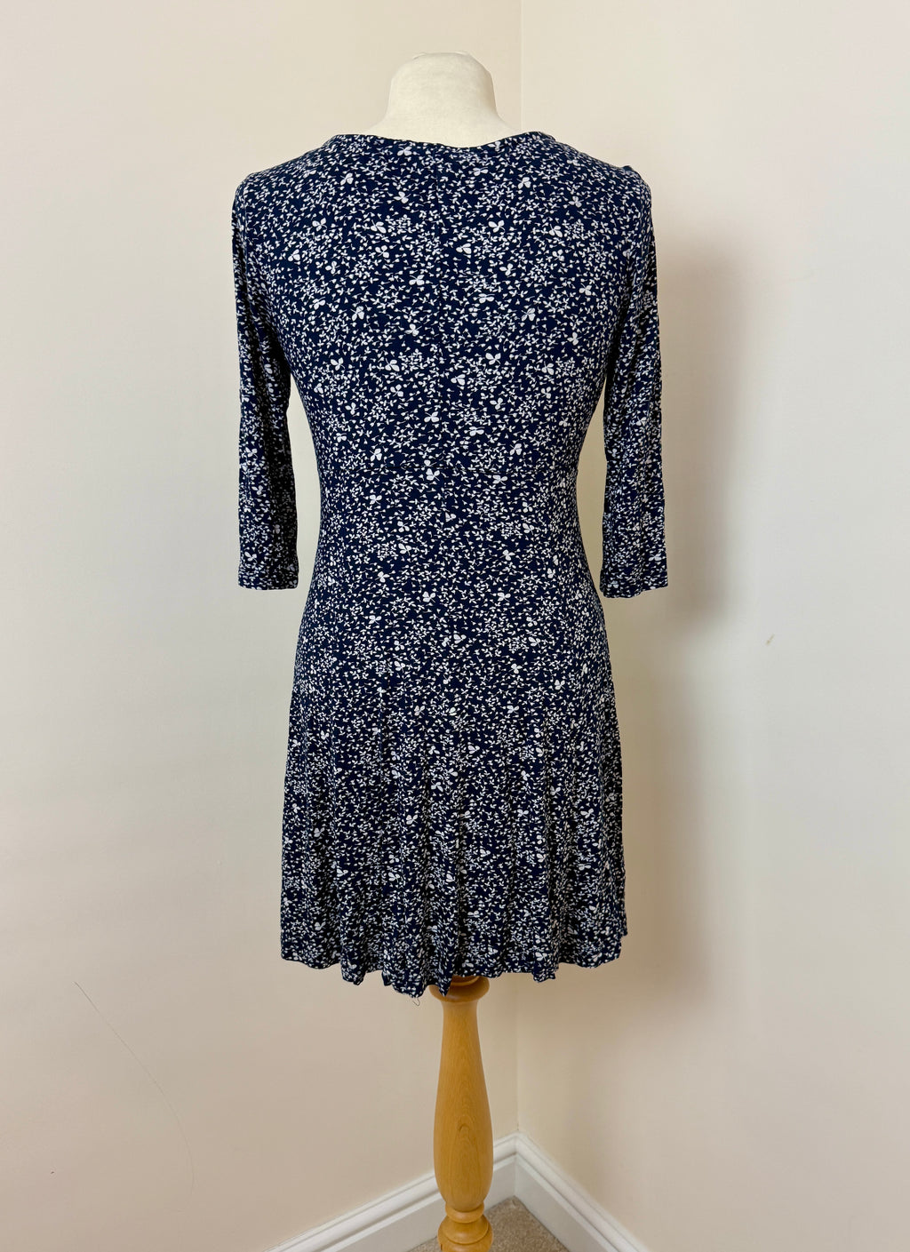 Fat Face Black White Floral Skater Dress UK12