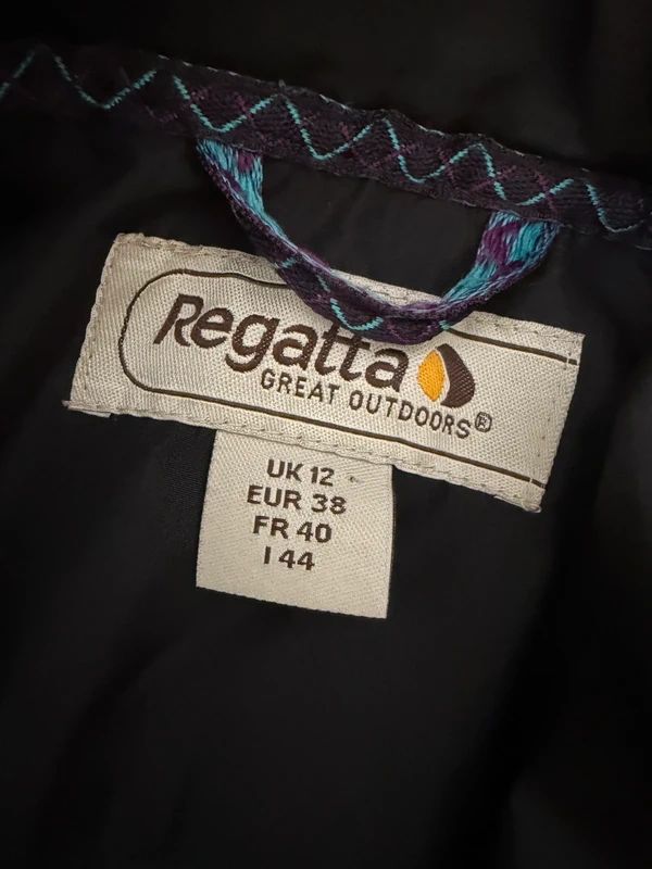 Regatta Tarah Black Diamond Quilted Water Repellent Coat - UK12