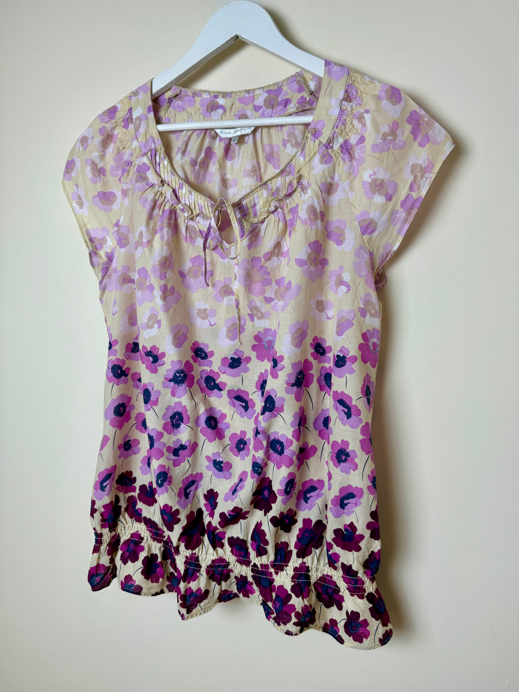 Rocha John Rocha Floral Cotton Blouse UK 16