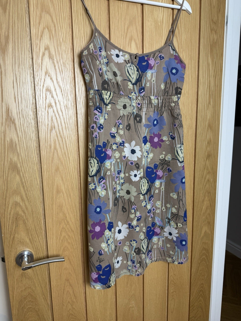 Esprit Brown Floral Cotton Summer Dress - UK 10