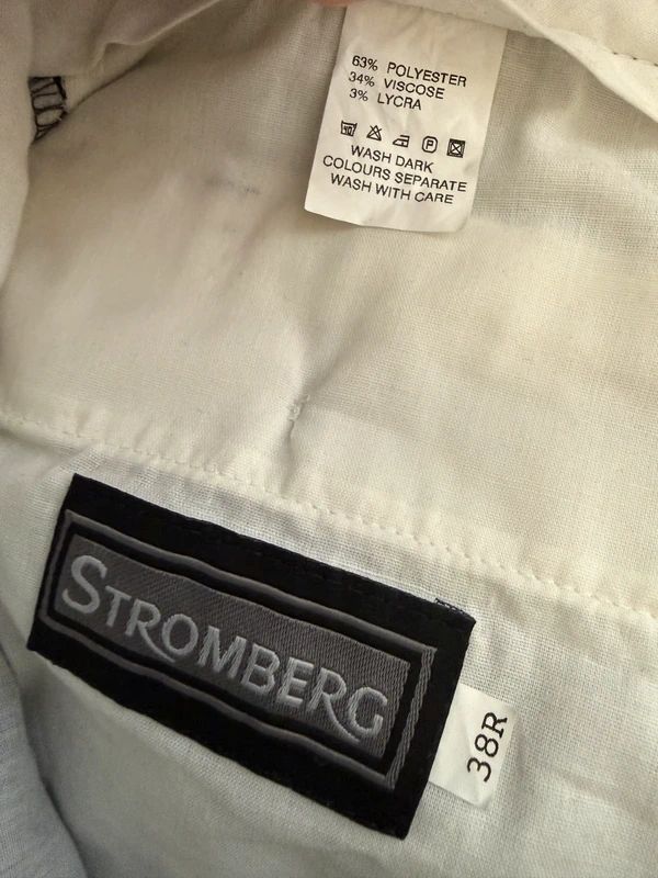 Stromberg Mijas Black Golf Trousers 38 Reg Stretch Performance Moisture Wicking