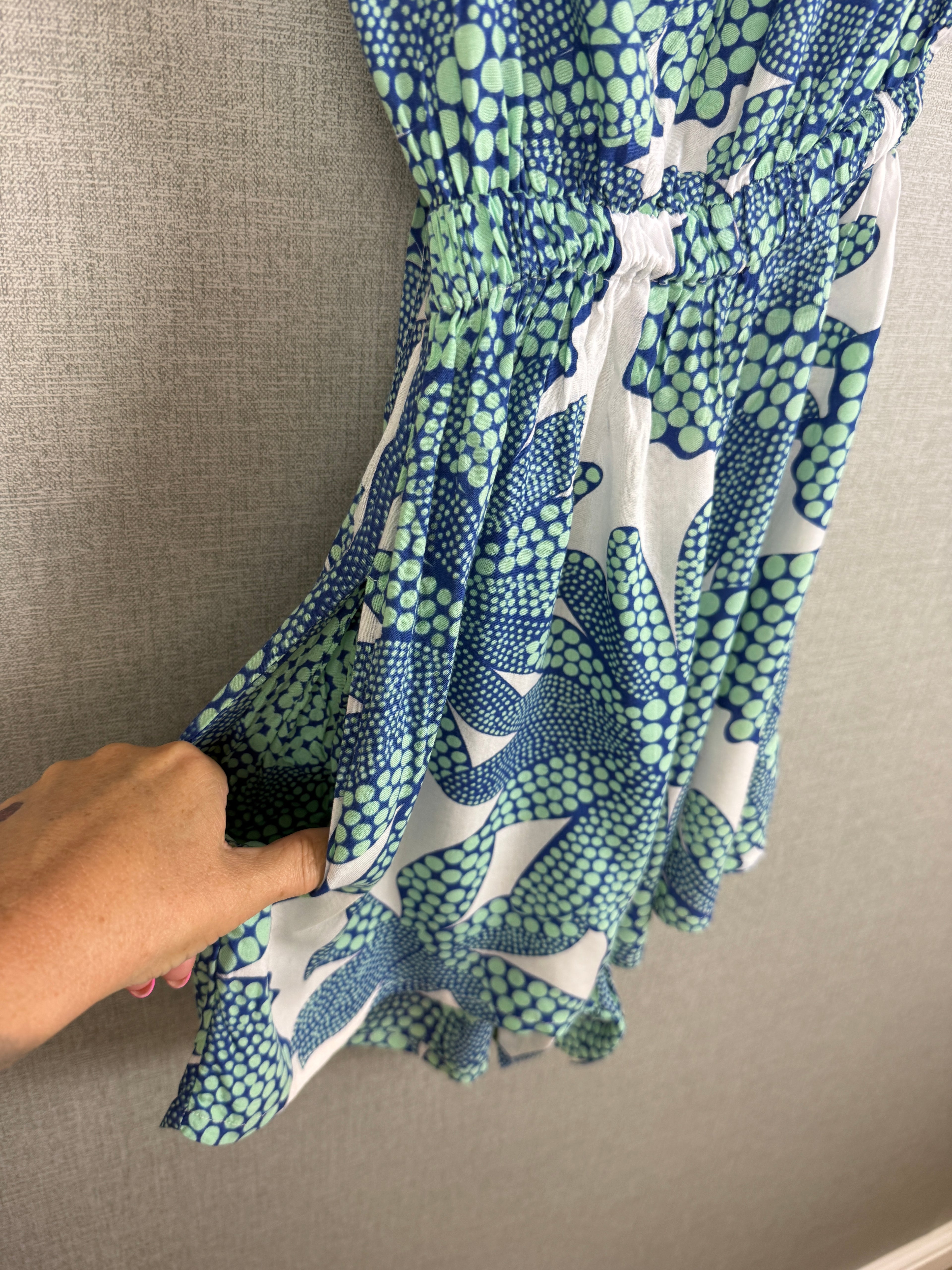 Mon & Jong Floral Print Open Back Rayon Playsuit One Size