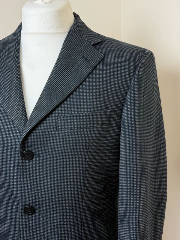 Remus Uomo Grey Wool Blend Blazer Houndstooth Slim Fit 36R