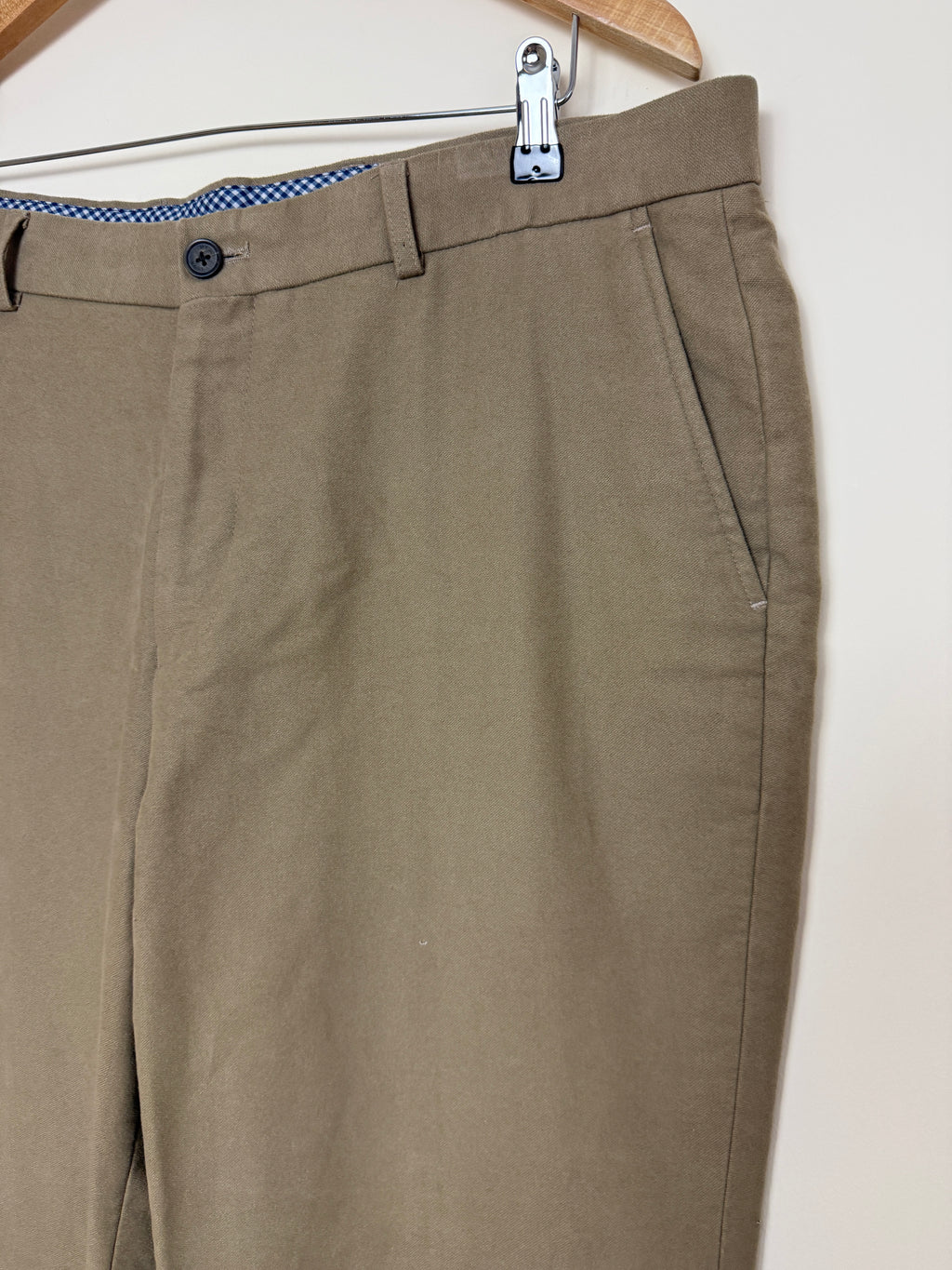 Maine Brown Twill Brushed Cotton Trousers W38 L32 Straight Leg Mens