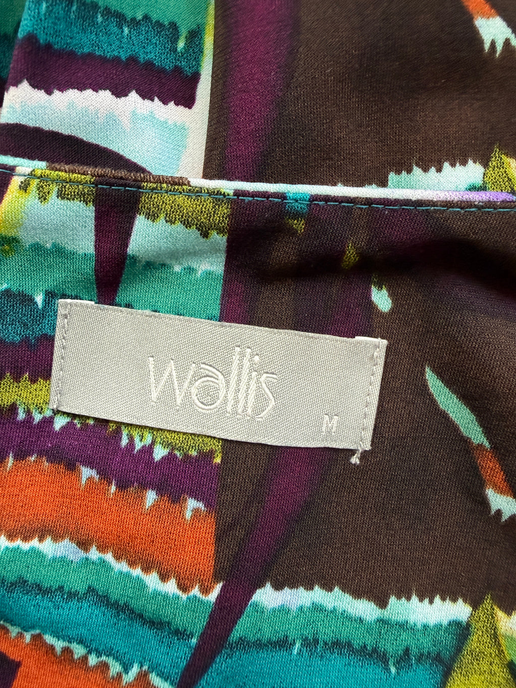 Wallis Multicolour Tropical Leaf Print Sleeveless Shift Dress UK 14