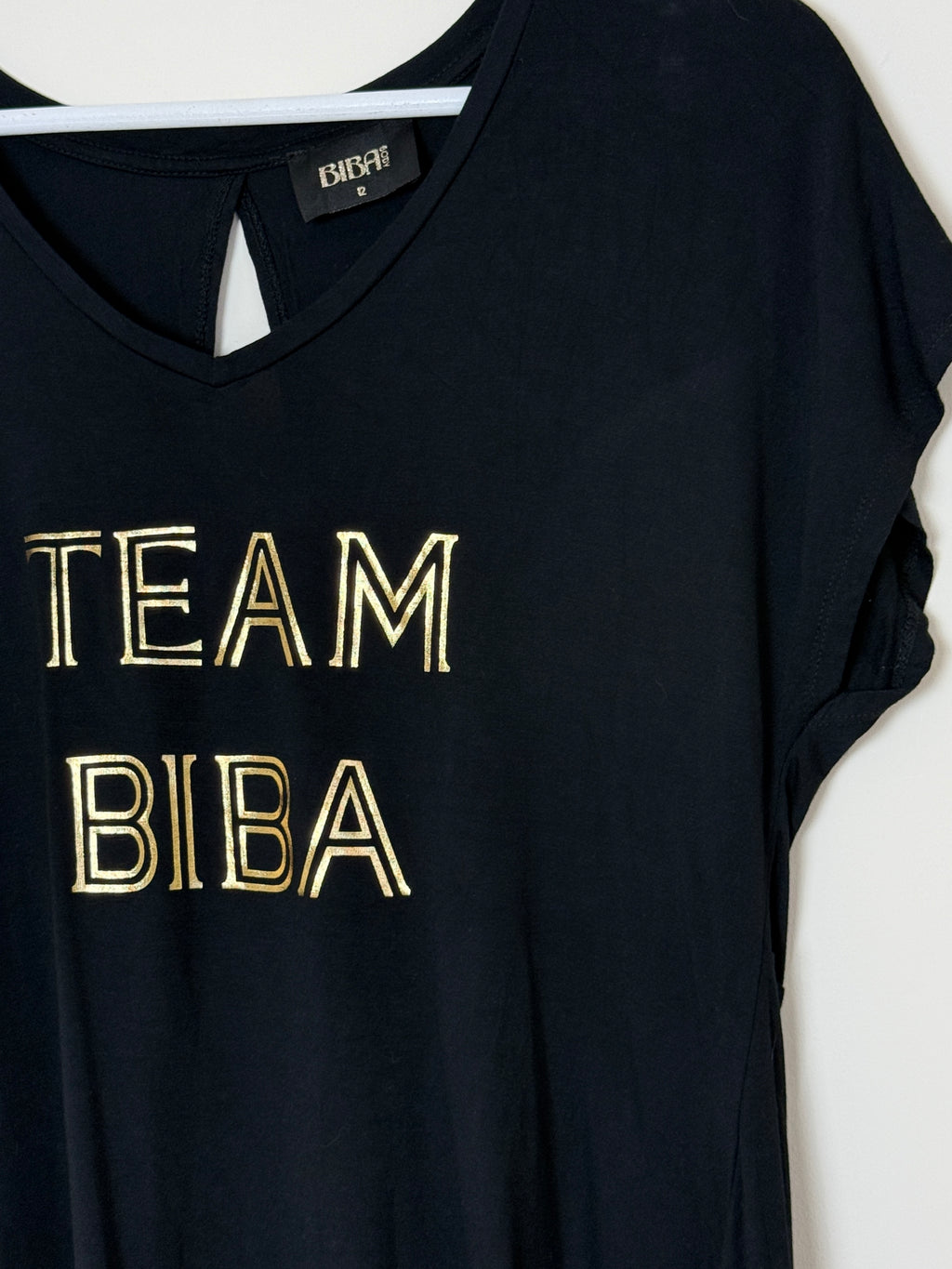 Shopify  Biba Black Gold Logo T Shirt Size 12