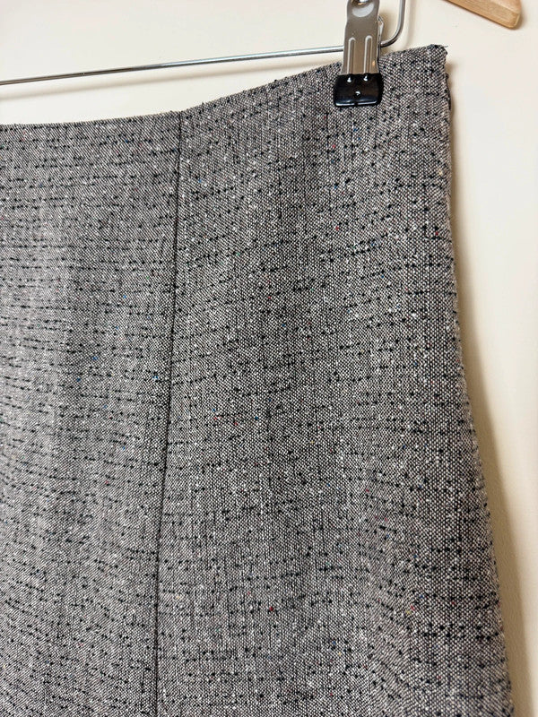 Pistachio Brown Tweed A Line Skirt - UK14/16