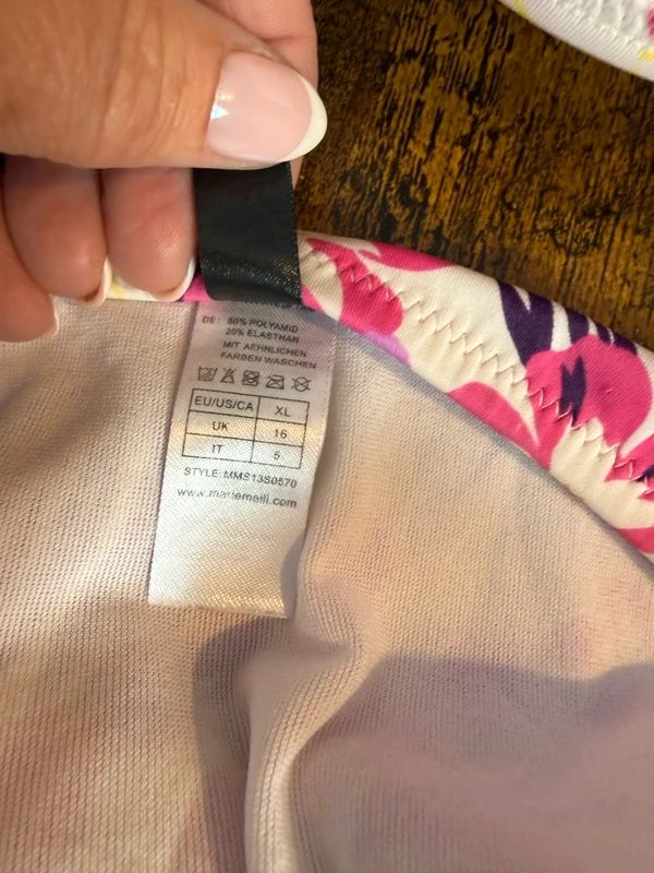 Marie Meili Bandeau Bikini Sweetheart Halter High Waist UK16