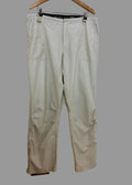 Fat Face Cargo Trousers Beige Turn Up Zip Ankle Adjustable Waist UK18 Long