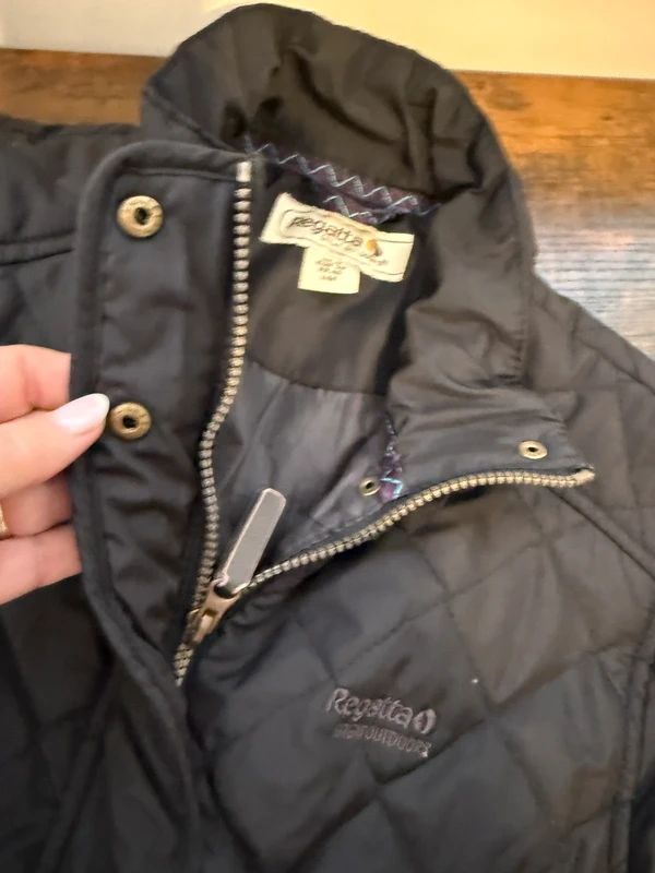 Regatta Tarah Black Diamond Quilted Water Repellent Coat - UK12
