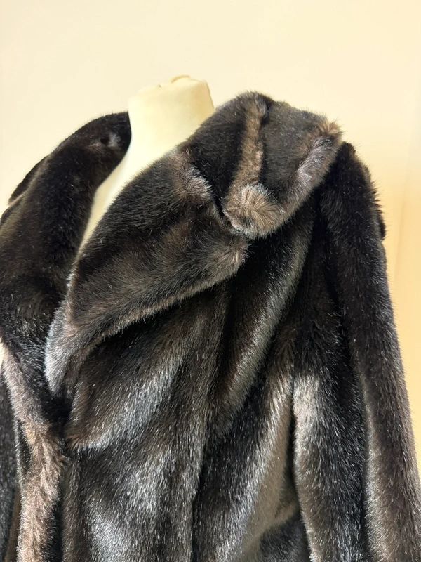 Vintage J-Teff Ltd Tissavel France Simulated Mink Fur Boxy Coat - Medium