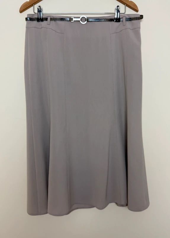 Gerry Weber Mermaid Skirt Taupe Belted Knee Length Tailored UK16