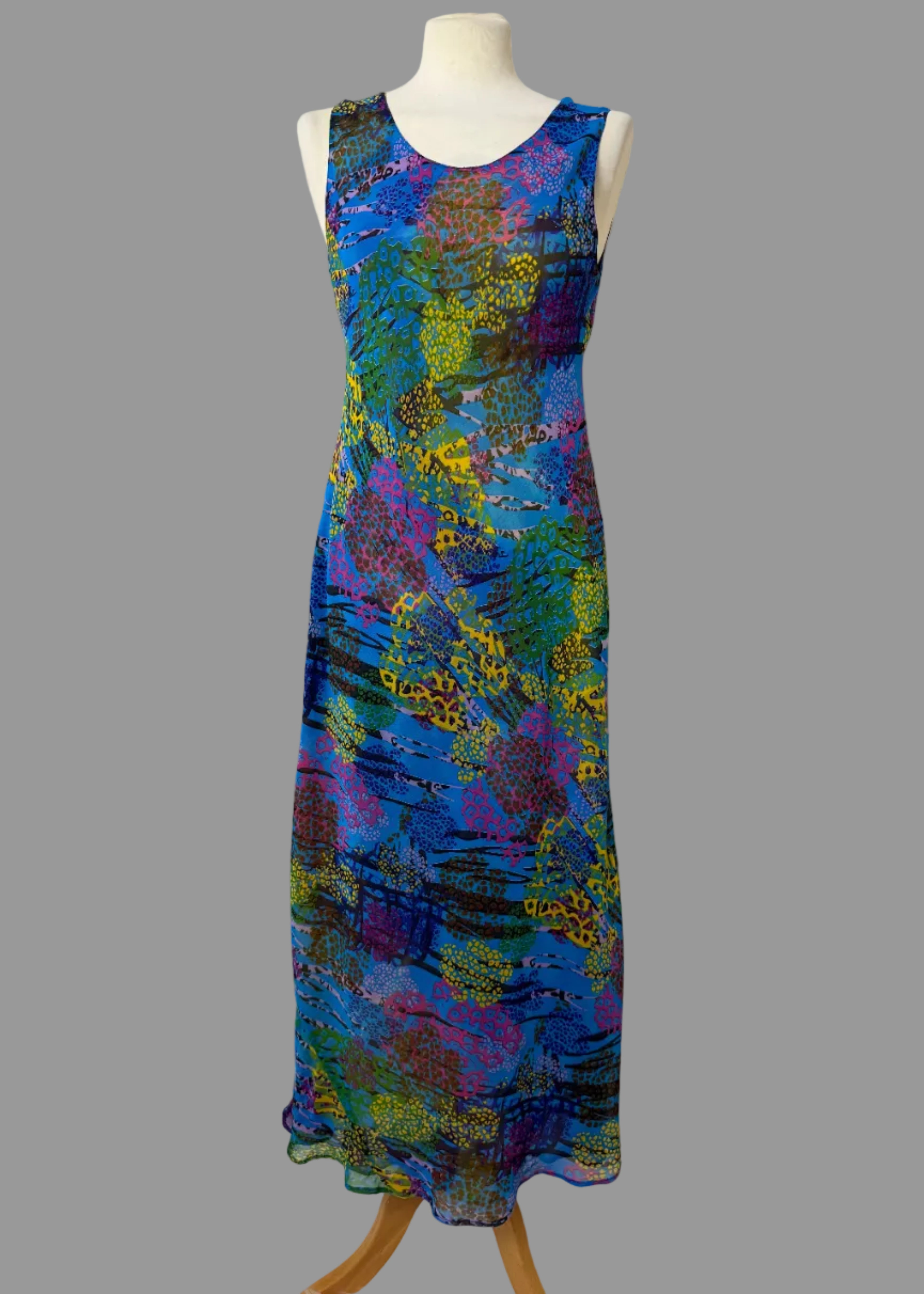 Casa Mia Exclusive Abstract Print Sleeveless Maxi Dress