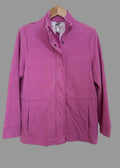 Lands End Serious Sweats Pink Zip Fleece Jacket Cotton Blend Medium