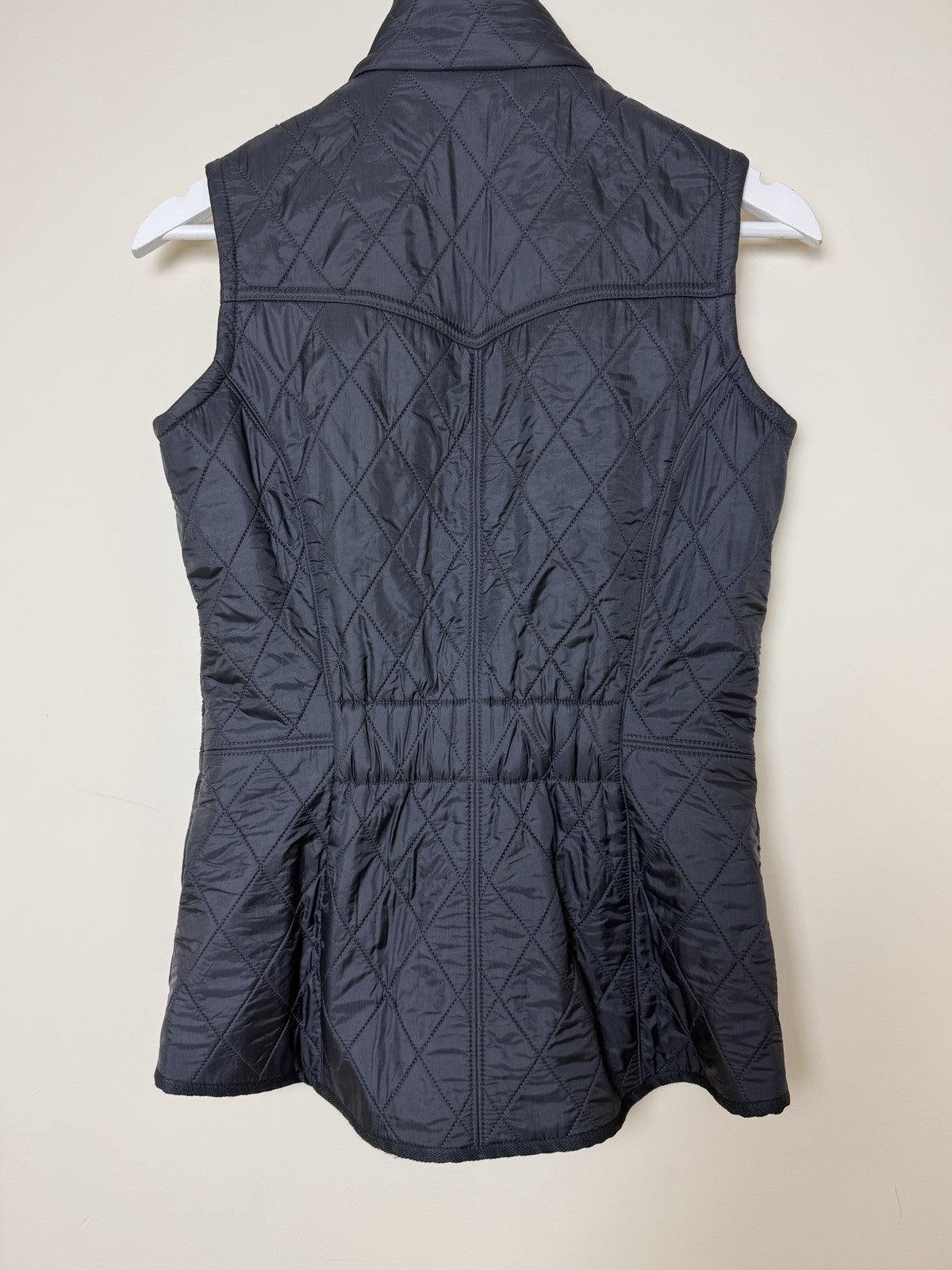 Barbour Black Cavalry Gilet Burgundy Fleece Lined - UK8