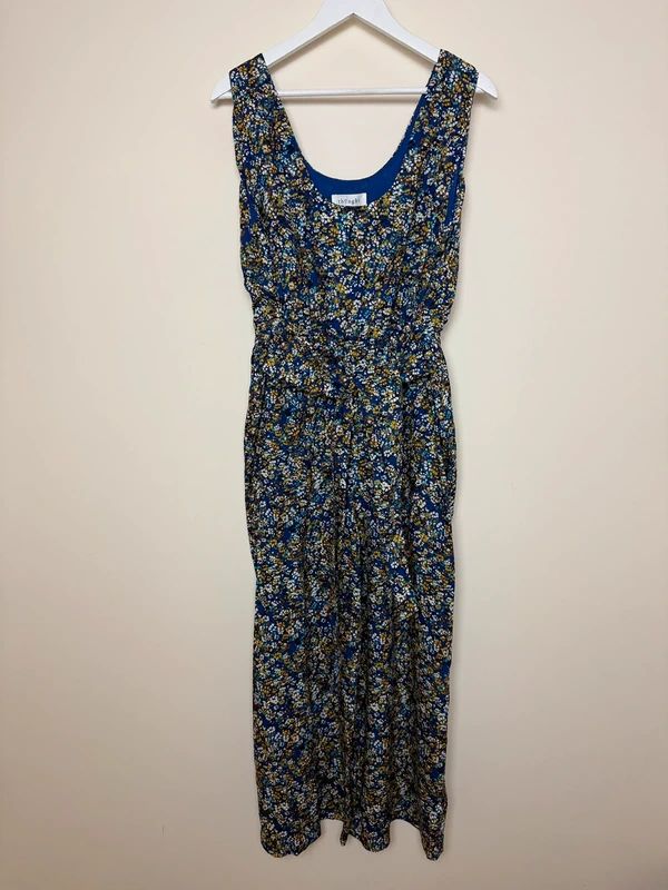 Thought Floral Ditsy Jumpsuit Wide Leg Boho V Neck UK 12