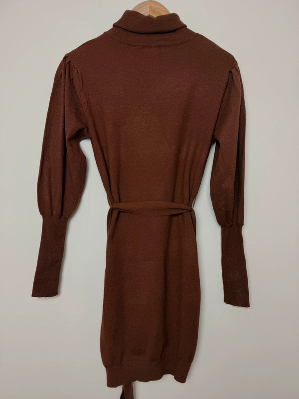 Brave Soul Hazelnut Brown Rollneck Jumper Dress - Medium