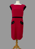 Joseph Ribkoff Red Black Zip Detail Pencil Dress UK14